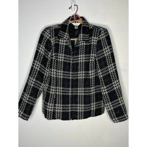 Christopher & Banks Women's Navy Blue & White Jacket Blazer Petite Large NWT